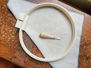 Rug Hooking Essential Tool Kit for Beginners or Travel - Hoop, Hook, Rug Warp, Instructions