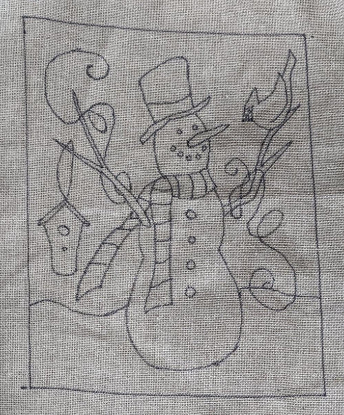 Forest Friends Snowman" *PATTERN ONLY* 14" x 18"  Hooked Rug Pattern