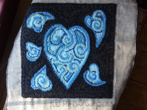 Hearts & Chocolate *PATTERN ONLY* 15" x 15"  Hooked Rug Pattern