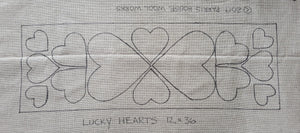 Lucky Hearts *PATTERN ONLY*  12"x 36"  Hooked Rug Pattern