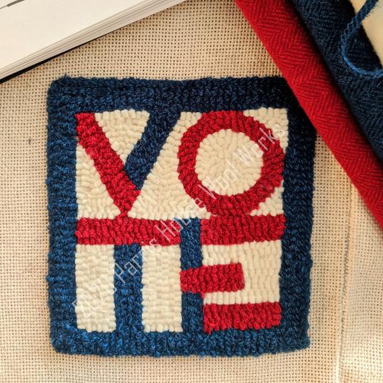Vote *PATTERN ONLY* 6" x 6"  Hooked Rug Pattern