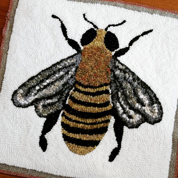 She Works Hard for the Honey *PATTERN ONLY* 12" x 12"  Hooked Rug Pattern