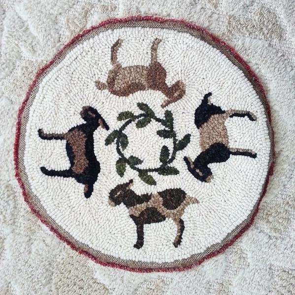 Goat Go Round Chair Pad - 12" Rug Hooking Kit-Round