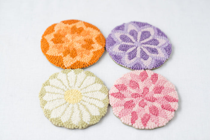Floral Geometric - 5" Rug Hooking Kit-Round