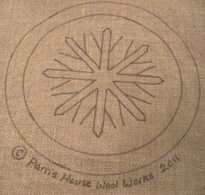 Let Us Sing Winter - Snowflake - Chair Pad *PATTERN ONLY* 12"  Hooked Rug Pattern-Round