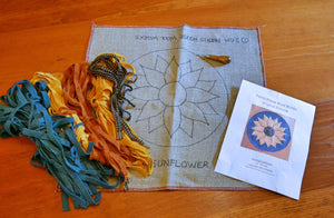 Evening Sunflower Chair Pad - 12" Rug Hooking Kit-Round