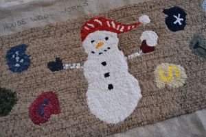 Merry Mittens Snowman *PATTERN ONLY* 36.5" x 13.25"  Hooked Rug Pattern