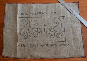Spring Fiddleheads *PATTERN ONLY* 7" x 13"  Hooked Rug Pattern
